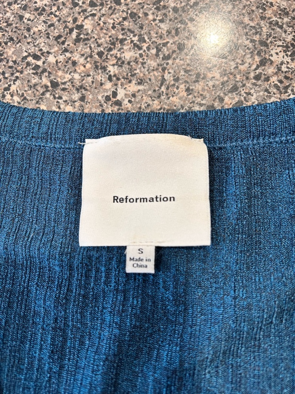 Reformation Teal Ribbed Tank Top - Picture 2 of 7
